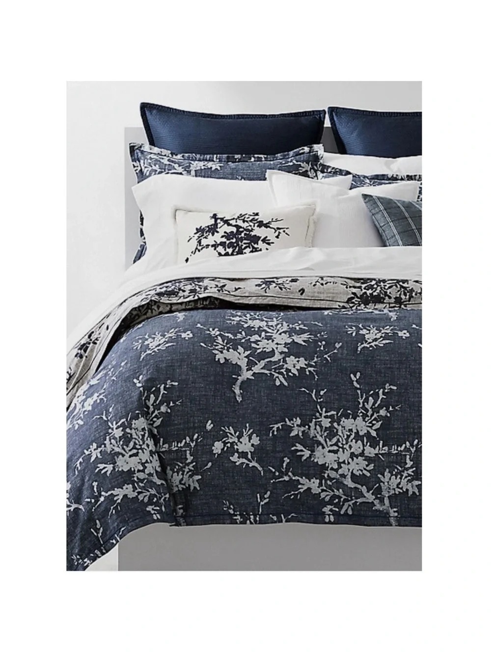 Ralph Lauren Home Eva Floral Reversible 3-Piece King Duvet Cover Set Navy Multi